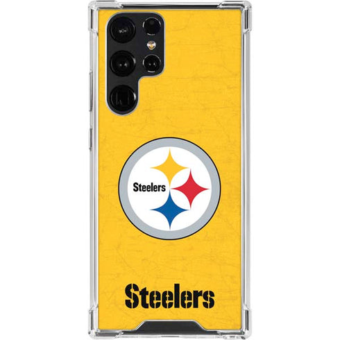 NFL Pittsburgh Steelers - Alternate Distressed Galaxy S24 Ultra Clear Case