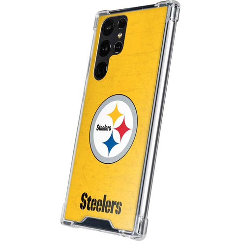 NFL Pittsburgh Steelers - Alternate Distressed Galaxy S24 Ultra Clear Case