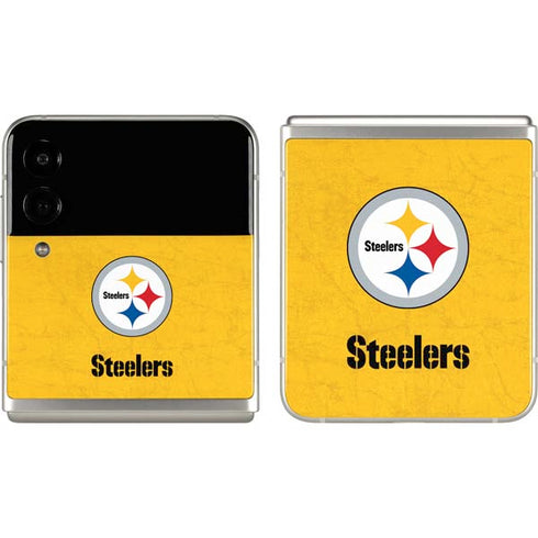 NFL Pittsburgh Steelers - Alternate Distressed Galaxy Z Flip3 5G Skin