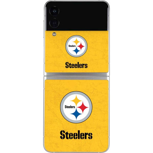 NFL Pittsburgh Steelers - Alternate Distressed Galaxy Z Flip3 5G Skin