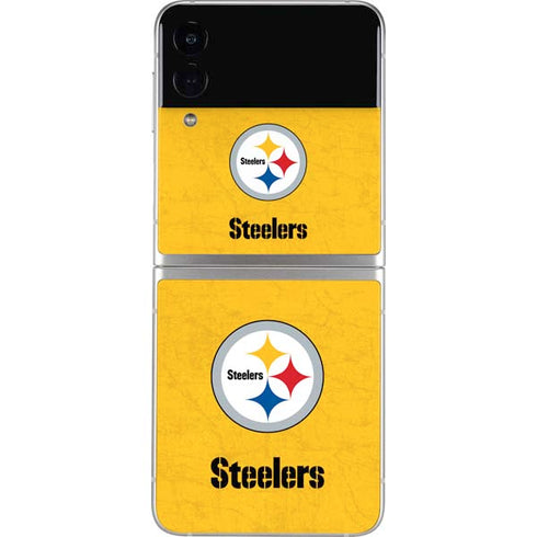 NFL Pittsburgh Steelers - Alternate Distressed Galaxy Z Flip4 5G Skin