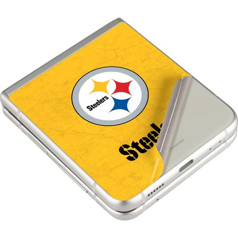 NFL Pittsburgh Steelers - Alternate Distressed Galaxy Z Flip4 5G Skin