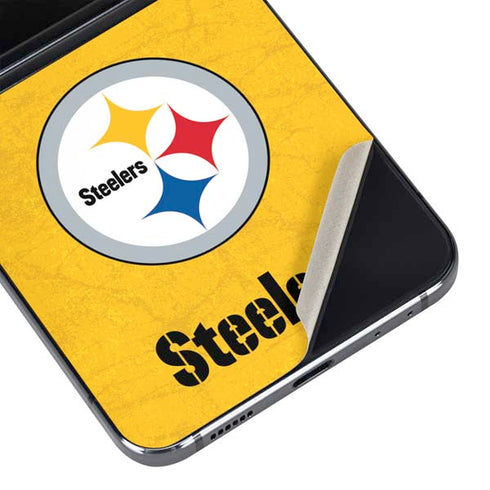 NFL Pittsburgh Steelers - Alternate Distressed Galaxy Z Flip5 5G Skin
