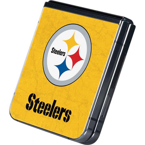 NFL Pittsburgh Steelers - Alternate Distressed Galaxy Z Flip5 5G Skin