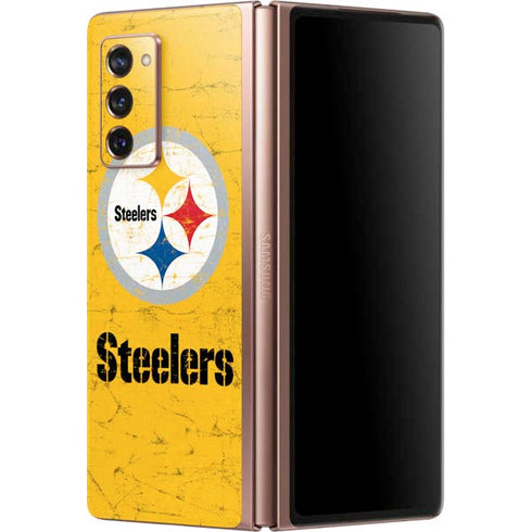 NFL Pittsburgh Steelers - Alternate Distressed Galaxy Z Fold2 5G Skin