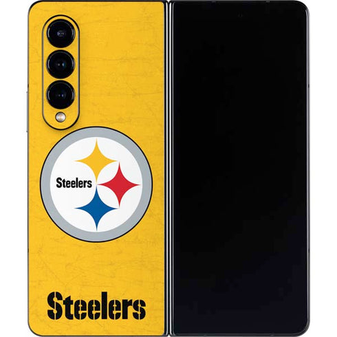 NFL Pittsburgh Steelers - Alternate Distressed Galaxy Z Fold4 5G Skin