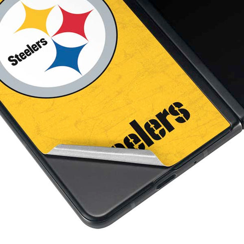 NFL Pittsburgh Steelers - Alternate Distressed Galaxy Z Fold4 5G Skin