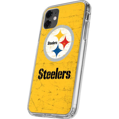 NFL Pittsburgh Steelers - Alternate Distressed iPhone 11 Clear Case