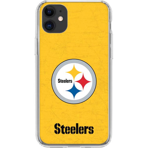 NFL Pittsburgh Steelers - Alternate Distressed iPhone 11 Clear Case