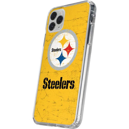 NFL Pittsburgh Steelers - Alternate Distressed iPhone 11 Pro Clear Case