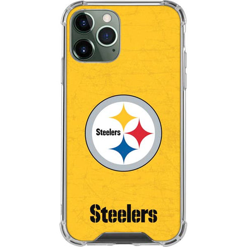 NFL Pittsburgh Steelers - Alternate Distressed iPhone 12 Pro Max Clear Case