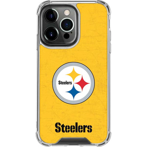 NFL Pittsburgh Steelers - Alternate Distressed iPhone 13 Pro Clear Case