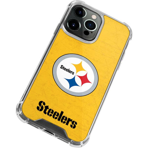 NFL Pittsburgh Steelers - Alternate Distressed iPhone 13 Pro Clear Case