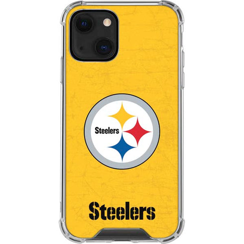 NFL Pittsburgh Steelers - Alternate Distressed iPhone 14 Clear Case