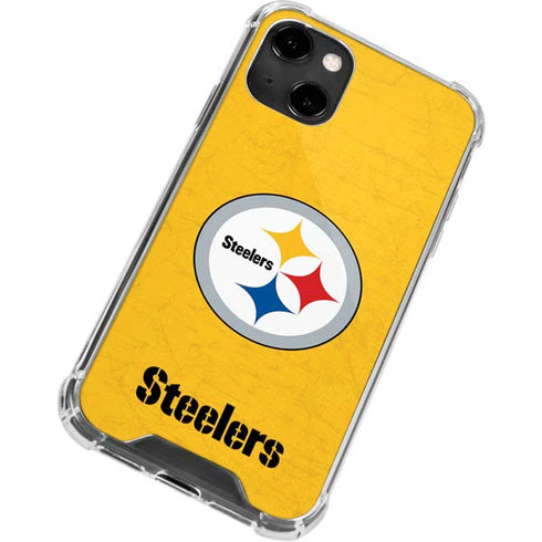 NFL Pittsburgh Steelers - Alternate Distressed iPhone 14 Clear Case