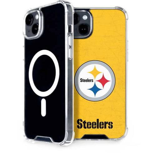 NFL Pittsburgh Steelers - Alternate Distressed iPhone 15 Plus MagSafe Case