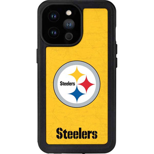 NFL Pittsburgh Steelers - Alternate Distressed iPhone 14 Pro Max Waterproof Case