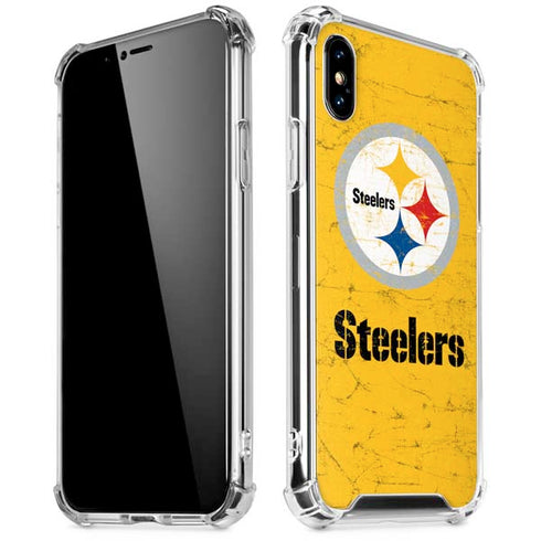 NFL Pittsburgh Steelers - Alternate Distressed iPhone X/XS Clear Case