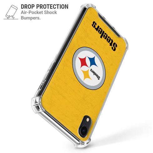 NFL Pittsburgh Steelers - Alternate Distressed iPhone XR Clear Case