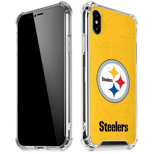 NFL Pittsburgh Steelers - Alternate Distressed iPhone XS Max Clear Case