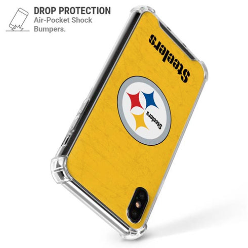 NFL Pittsburgh Steelers - Alternate Distressed iPhone XS Max Clear Case