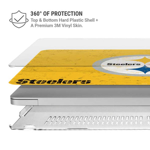 NFL Pittsburgh Steelers - Alternate Distressed MacBook Air 13in M1 (2021) Case plus Skin