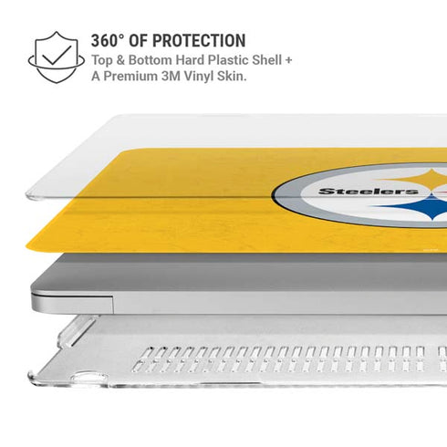 NFL Pittsburgh Steelers - Alternate Distressed MacBook Air 15in (2023-2025) Case plus Skin