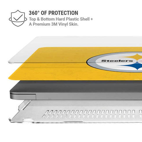 NFL Pittsburgh Steelers - Alternate Distressed MacBook Pro 16in (2021-25) Case plus Skin