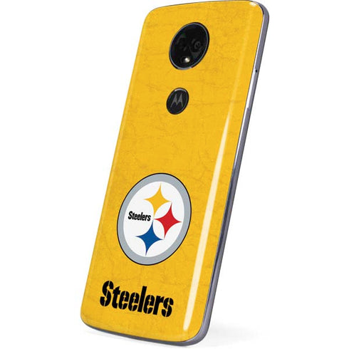 NFL Pittsburgh Steelers - Alternate Distressed Moto E5 Plus Skin