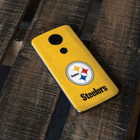 NFL Pittsburgh Steelers - Alternate Distressed Moto E5 Plus Skin
