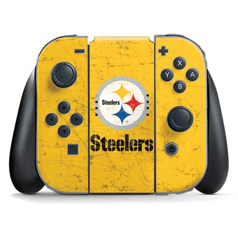 NFL Pittsburgh Steelers - Alternate Distressed Nintendo Switch (2017-2021) Joy-Con Controller Skin