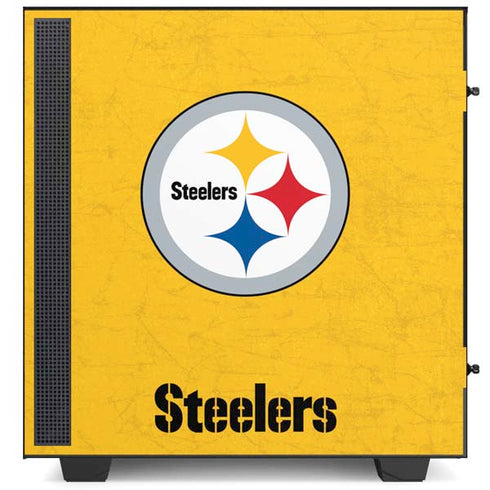 NFL Pittsburgh Steelers - Alternate Distressed NZXT H510 Compact ATX Mid-Tower Case Skin