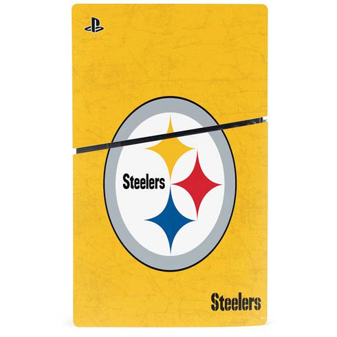 NFL Pittsburgh Steelers - Alternate Distressed PS5 Slim Disk Console Skin