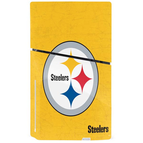 NFL Pittsburgh Steelers - Alternate Distressed PS5 Slim Disk Console Skin