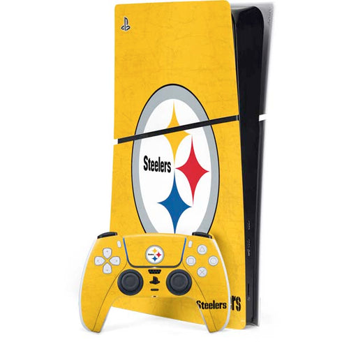 NFL Pittsburgh Steelers - Alternate Distressed PS5 Slim Digital Edition Console Skin