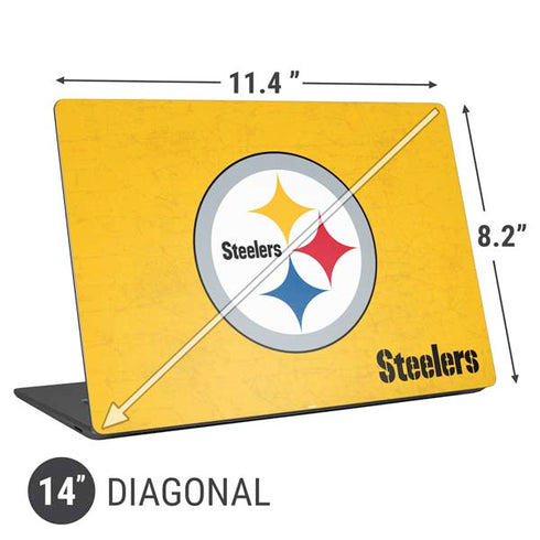 NFL Pittsburgh Steelers - Alternate Distressed Universal Laptop 14in (11.4 x 8.2in) Skin