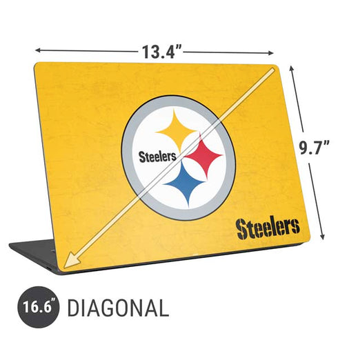 NFL Pittsburgh Steelers - Alternate Distressed Universal Laptop 16.6in (13.4 x 9.7in) Skin