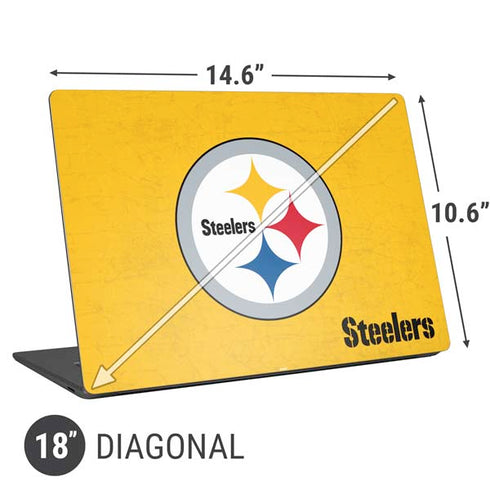 NFL Pittsburgh Steelers - Alternate Distressed Universal Laptop 18in (14.6 x 10.6in) Skin