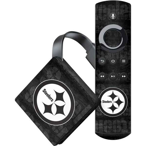 NFL Pittsburgh Steelers Black & White Amazon Fire TV Skin