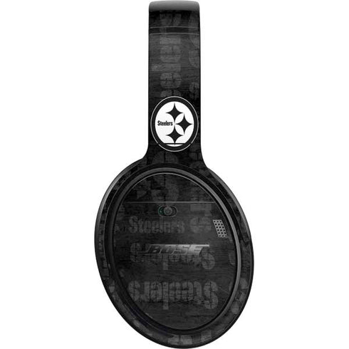 NFL Pittsburgh Steelers Black & White Bose QuietComfort 35 II Headphones Skin