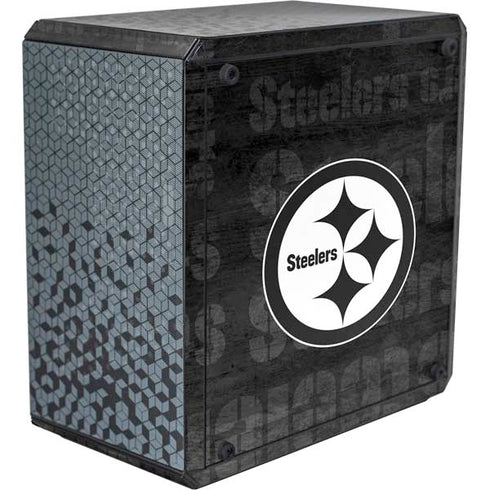 NFL Pittsburgh Steelers Black & White Cooler Master MasterBox Q300L Mini Tower Skin