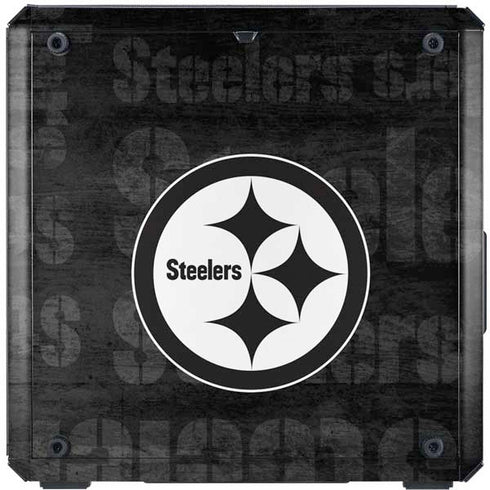 NFL Pittsburgh Steelers Black & White Cooler Master MasterBox Q300L Mini Tower Skin