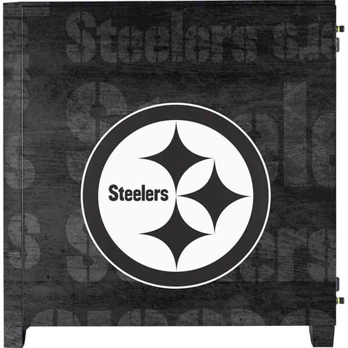 NFL Pittsburgh Steelers Black & White Corsair 4000D Tempered Glass Mid-Tower ATX Case Skin