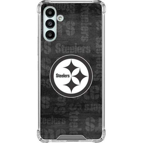 NFL Pittsburgh Steelers Black & White Galaxy A13 5G Clear Case