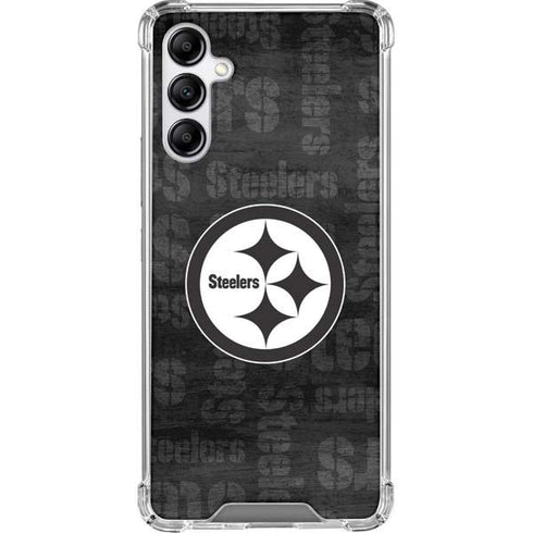 NFL Pittsburgh Steelers Black & White Galaxy A14 5G Clear Case