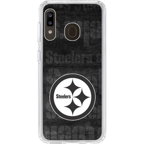 NFL Pittsburgh Steelers Black & White Galaxy A20 Clear Case