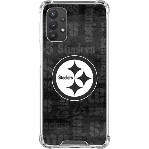 NFL Pittsburgh Steelers Black & White Galaxy A32 5G Clear Case