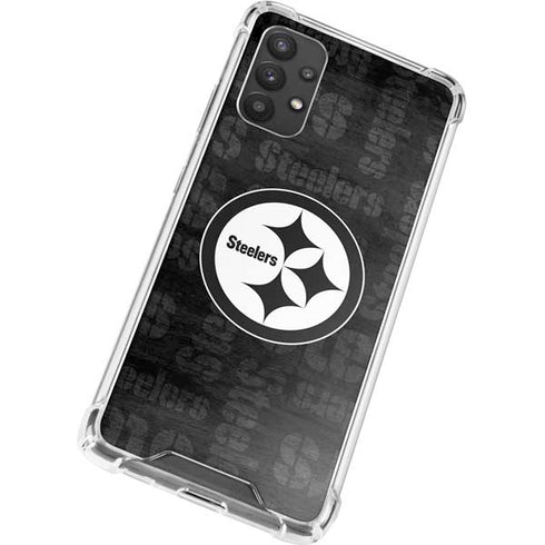NFL Pittsburgh Steelers Black & White Galaxy A32 5G Clear Case