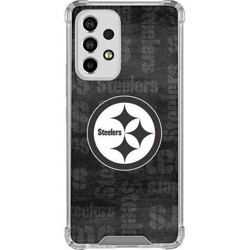 NFL Pittsburgh Steelers Black & White Galaxy A33 5G Clear Case