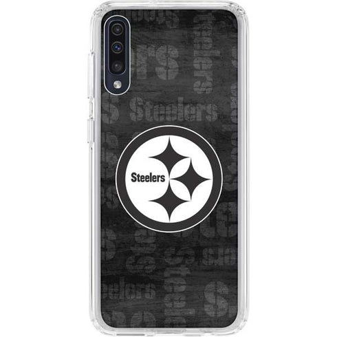 NFL Pittsburgh Steelers Black & White Galaxy A50 Clear Case